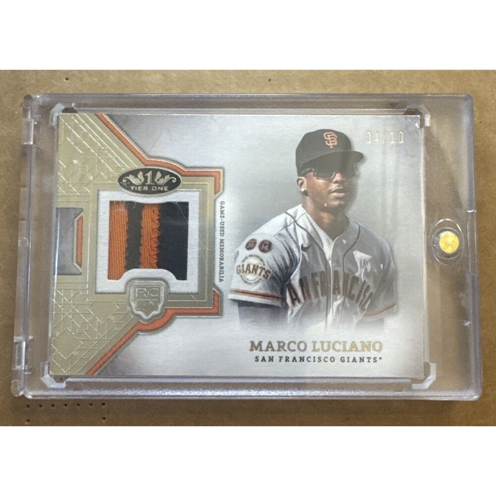 2024 Topps Tier One Rookie Relics Marco Luciano #RR-ML /10 (MEM, RC) SF Giants